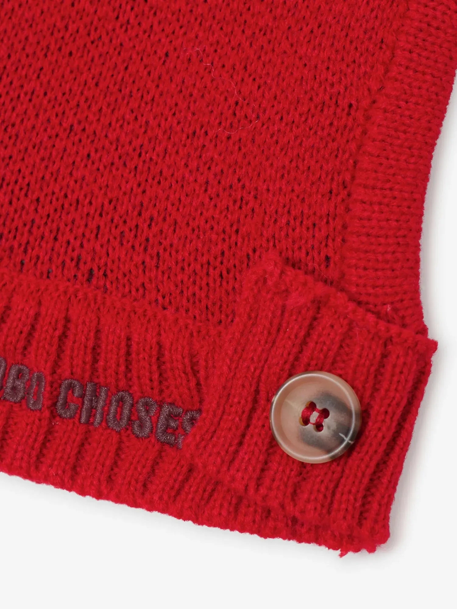Bobo Choses Blossom balaclava rød genbrugsakryl