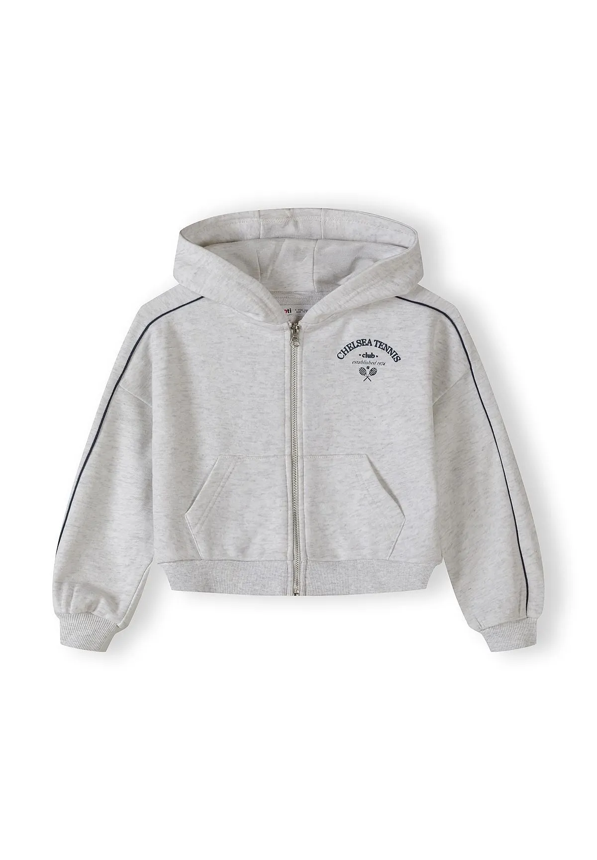 Minoti 44756 joggingdragt til piger gråmeleret fleece