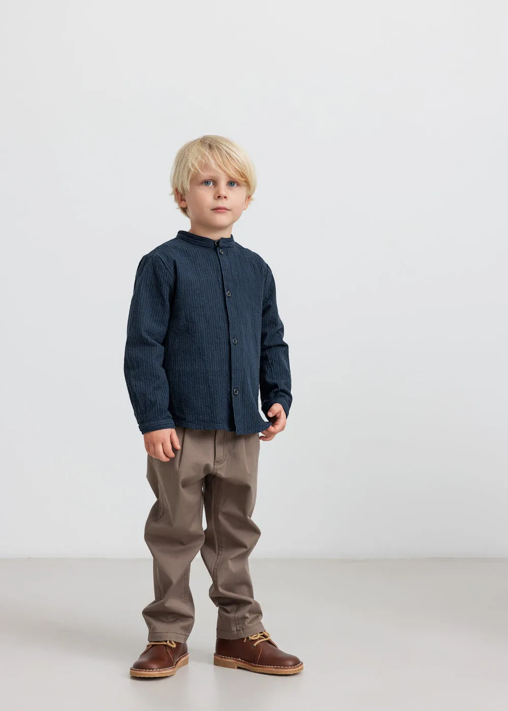 MarMar Torben skjorte Dark Blue Stripe chambray 2-12Y