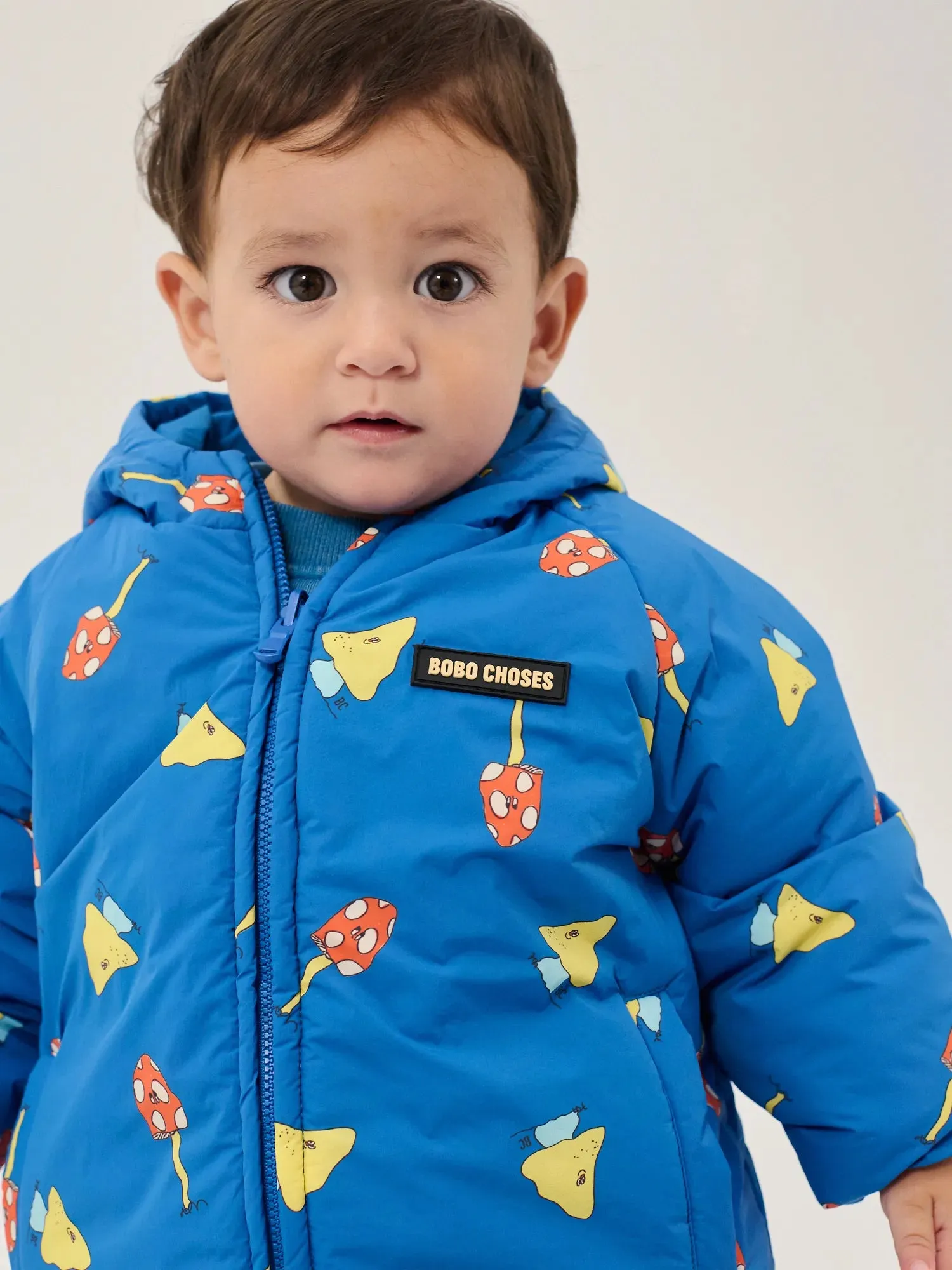 Bobo Choses Mush Monster Duo reversible anorak blå 12M genanvendt