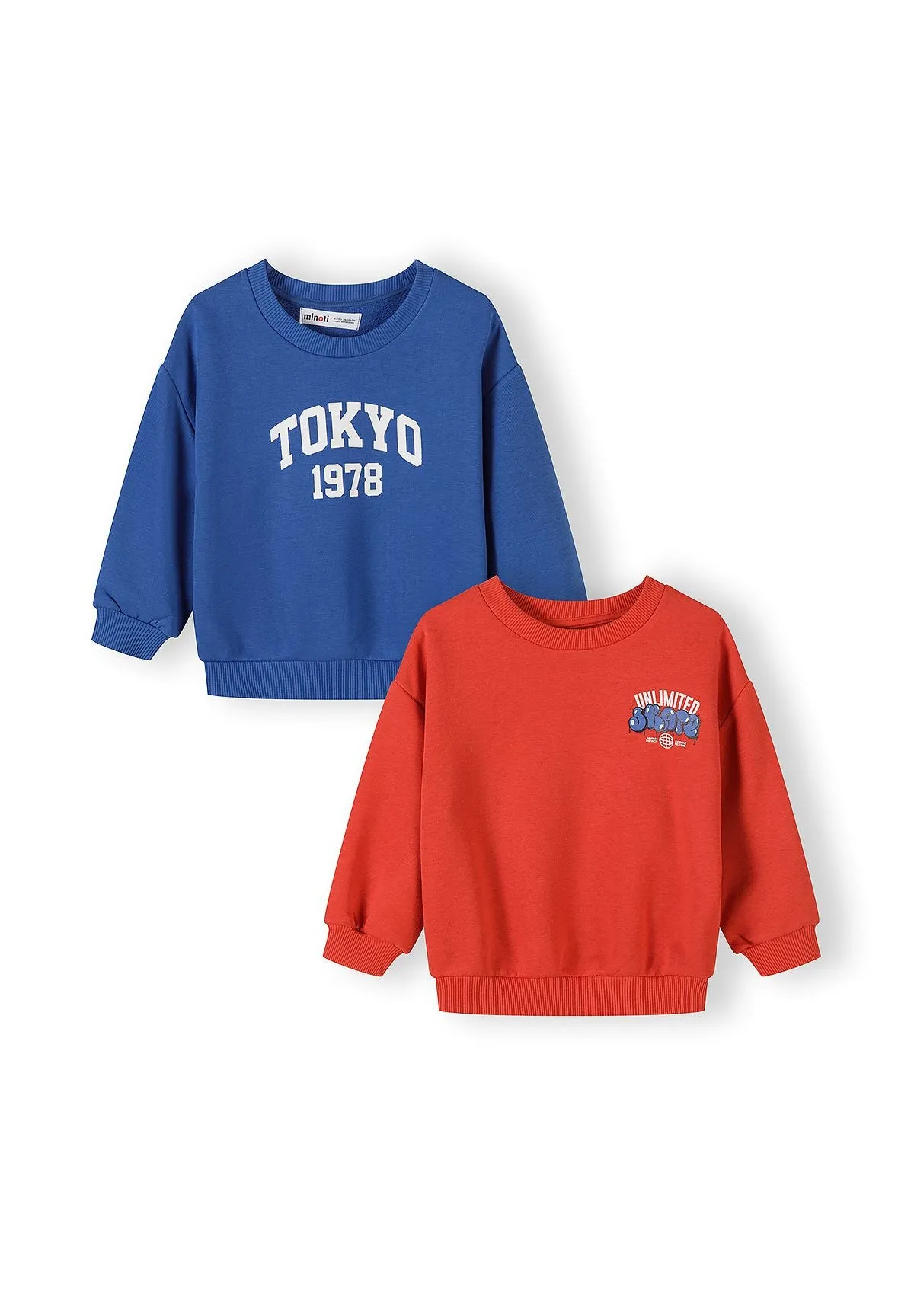 Minoti 44762 sweatshirt 2-pak rød blå