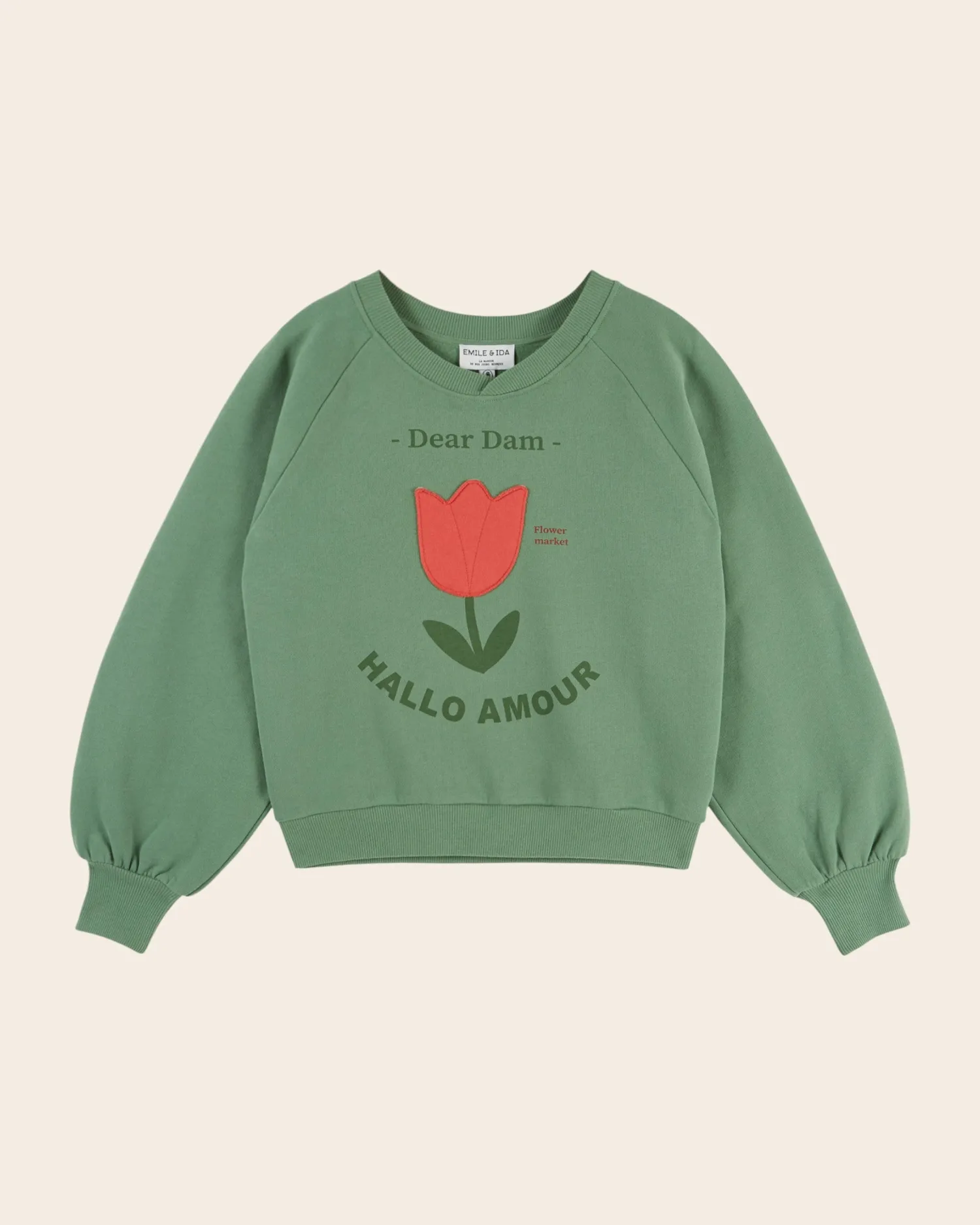Emile et Ida Tulipe sweatshirt grøn økobomuld