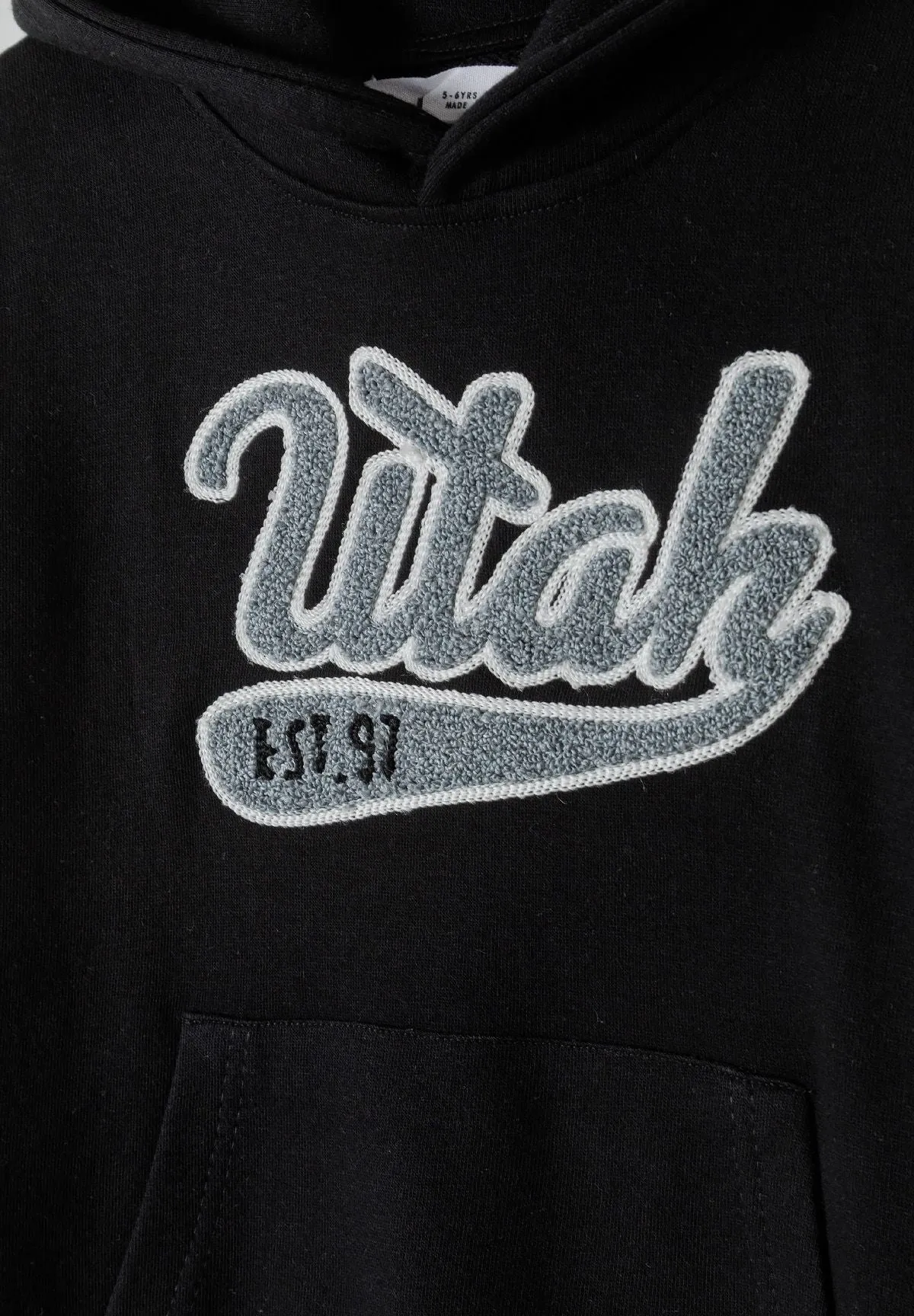 Minoti hoodie sort oversized til drenge bomuld