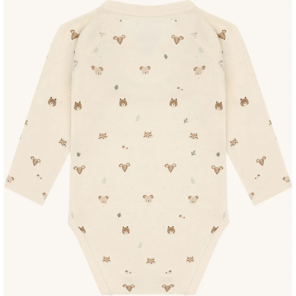 Hust & Claire HCBaloo Wrap slå om-body Off White uld