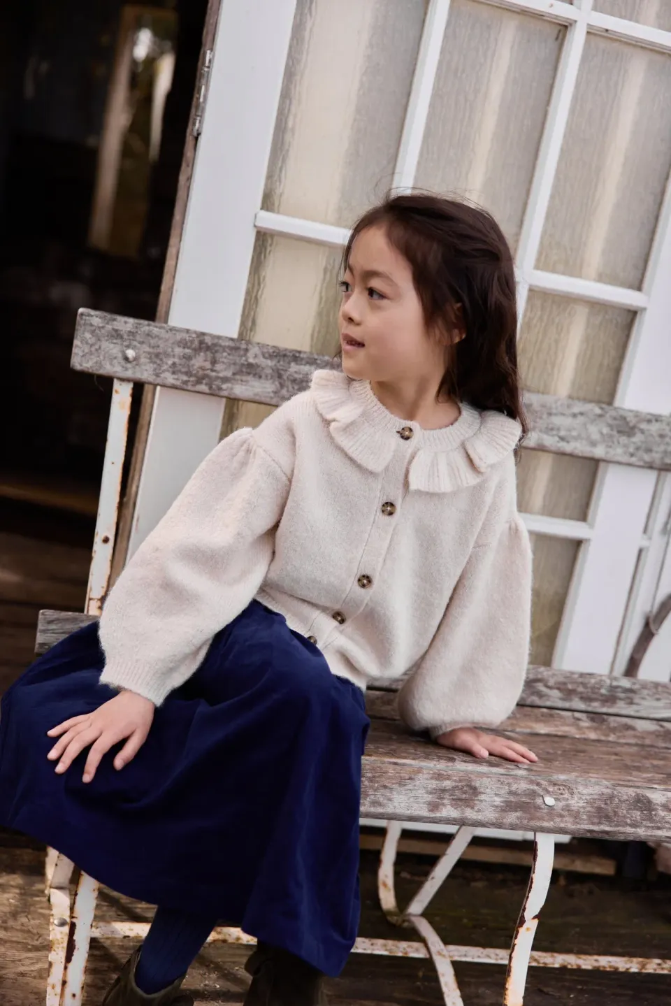 Bonton Paloma Milk cardigan ecru flæse 4A