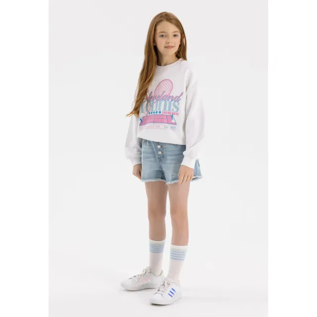 Minoti 42724 jeansshorts til piger lyseblå