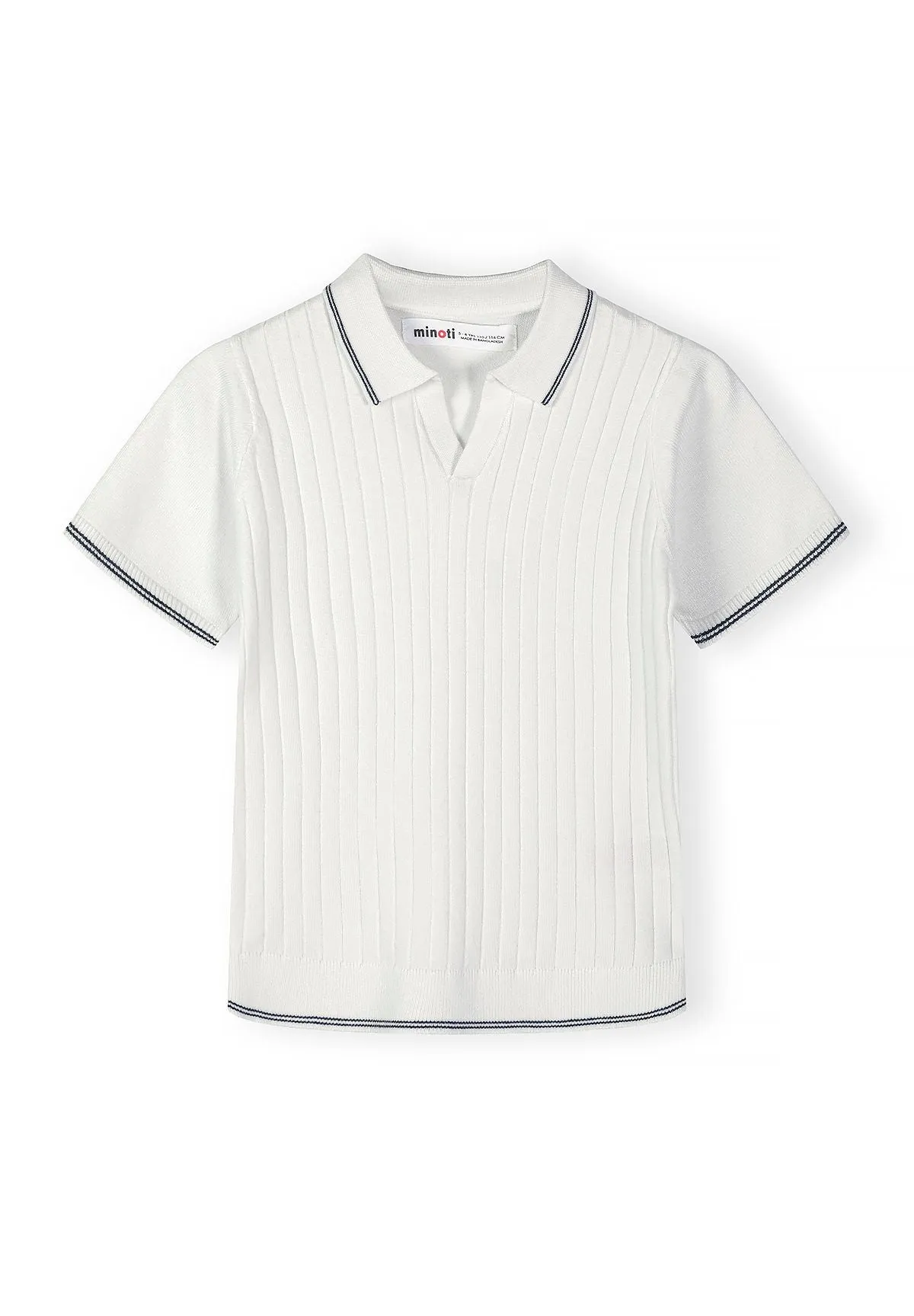 Minoti 44728 strik polo creme drenge