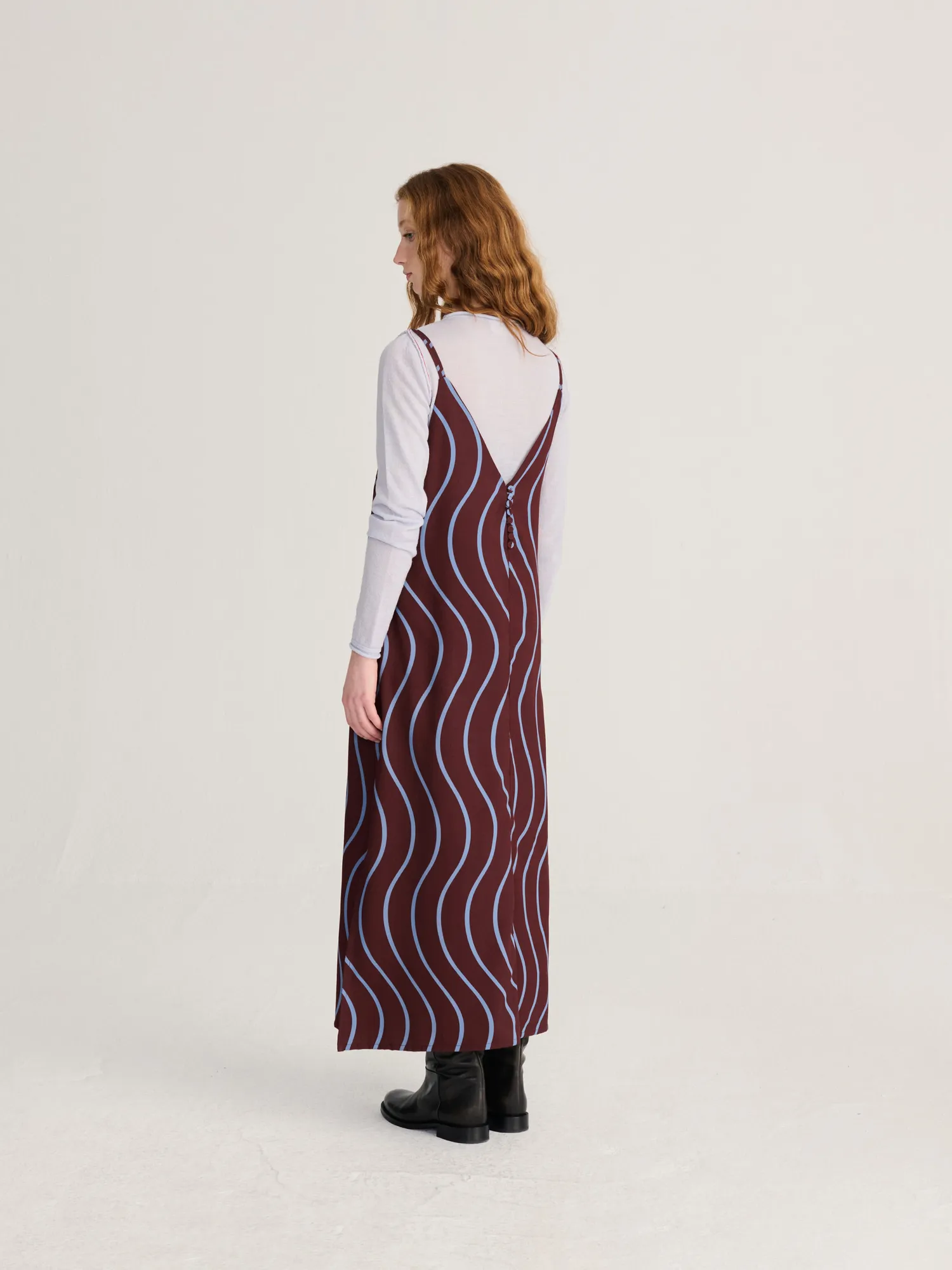 Bobo Choses Psicodelic Stripes fluid kjole bordeaux