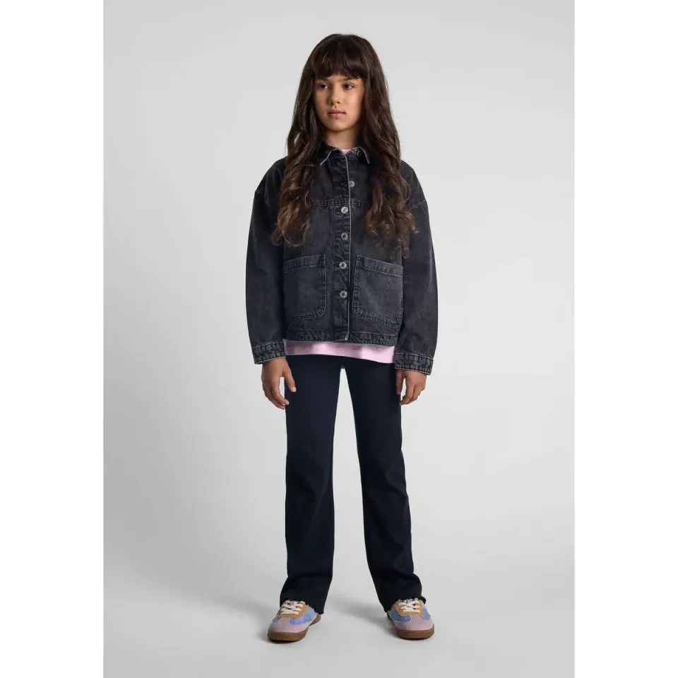 Minoti 43876 denimjakke sort acid wash til piger