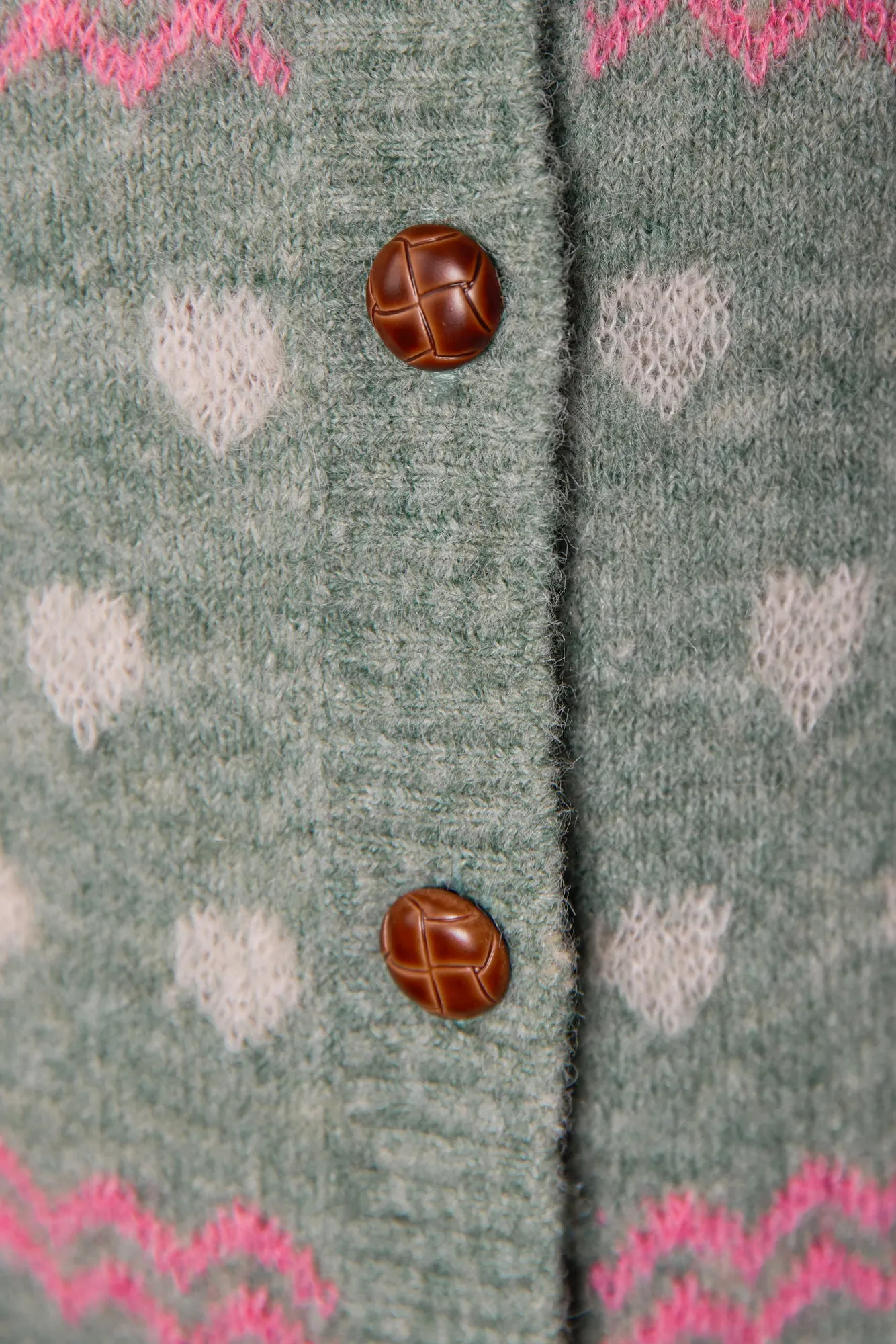 Bonton Paula Kaki cardigan uld jacquard kaki