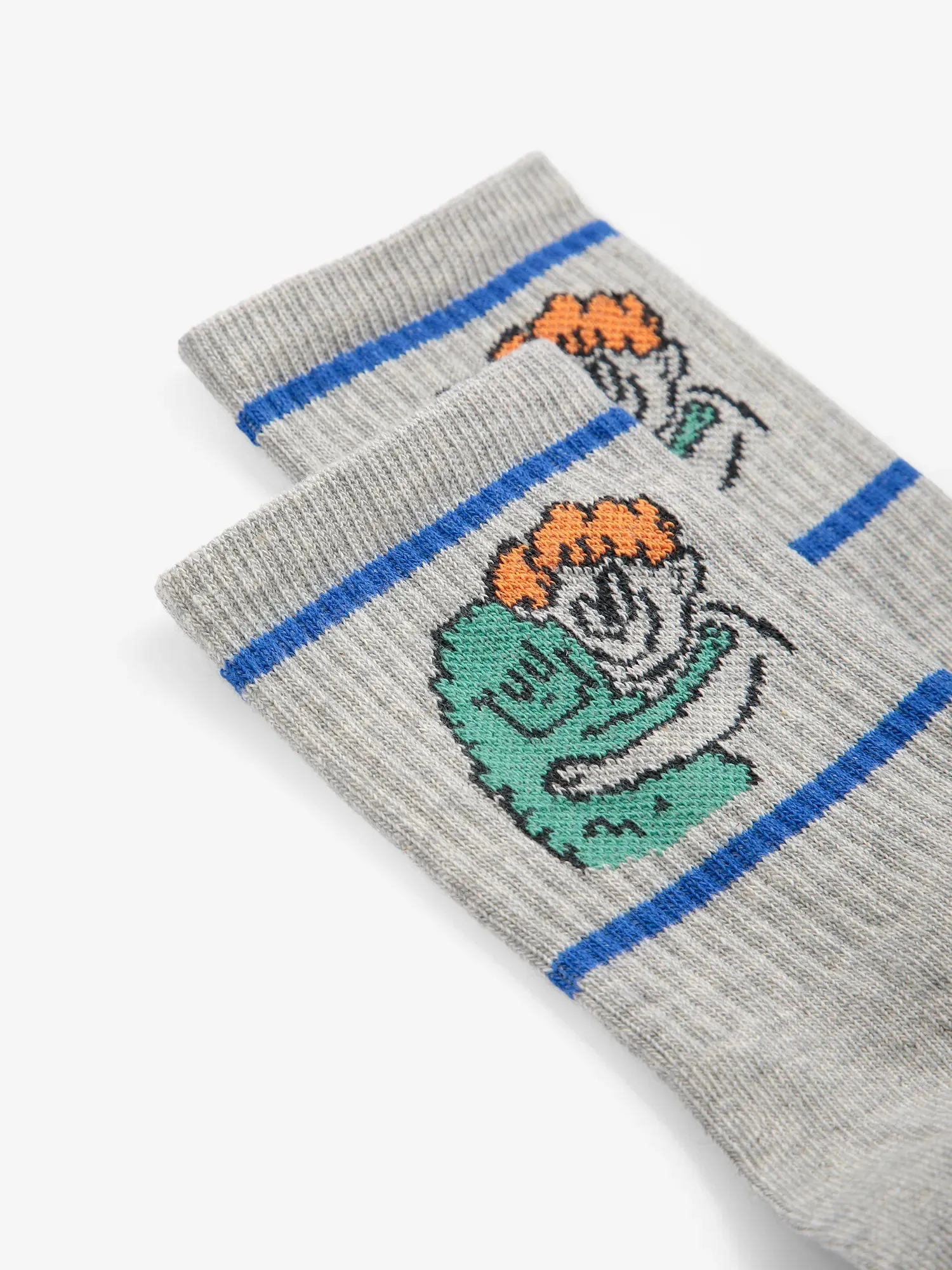 Bobo Choses Hug Hairy Monster strømper lysegrå bomuld