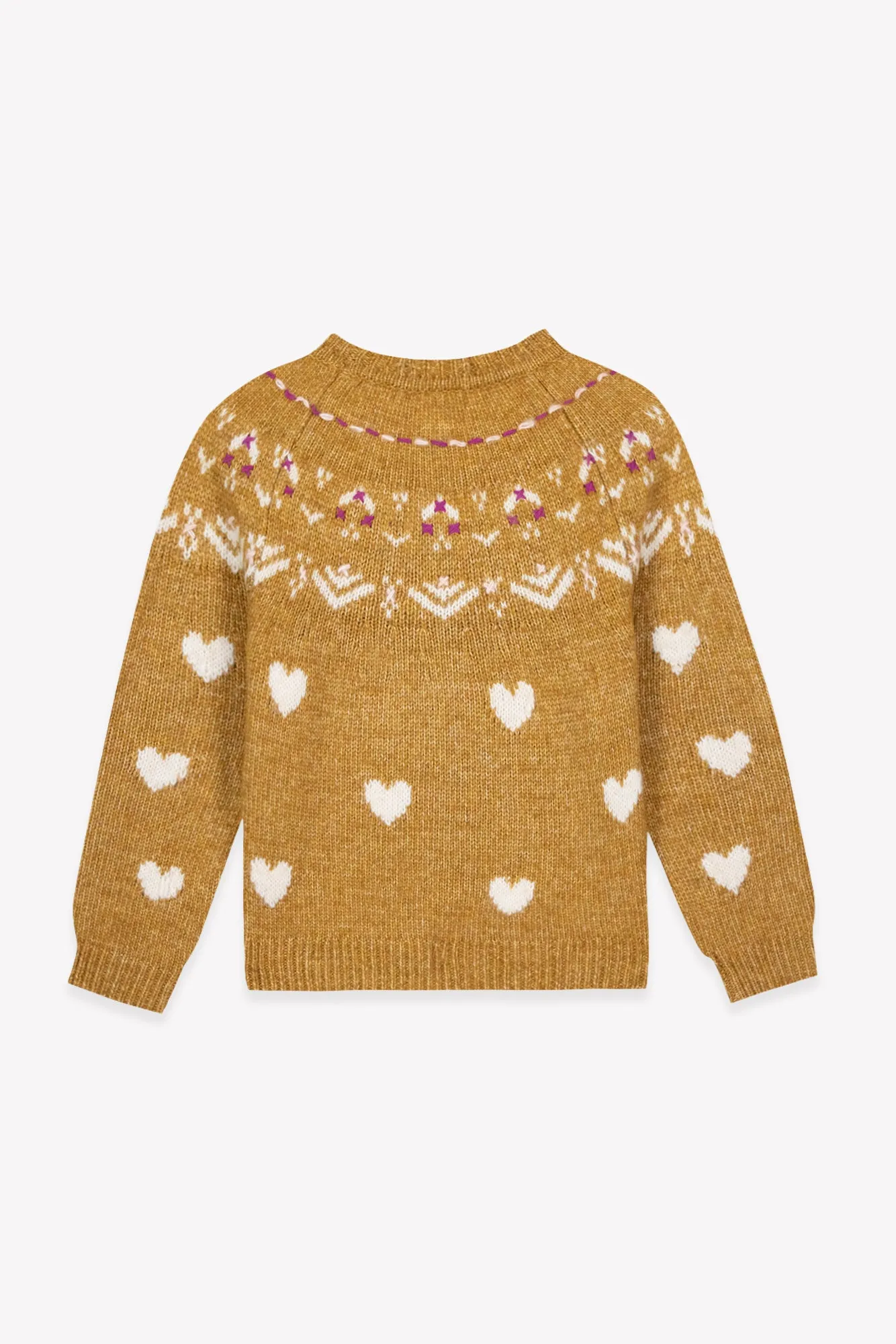 Bonton Pastel Nuts Jacquard striktrøje uld 6 år
