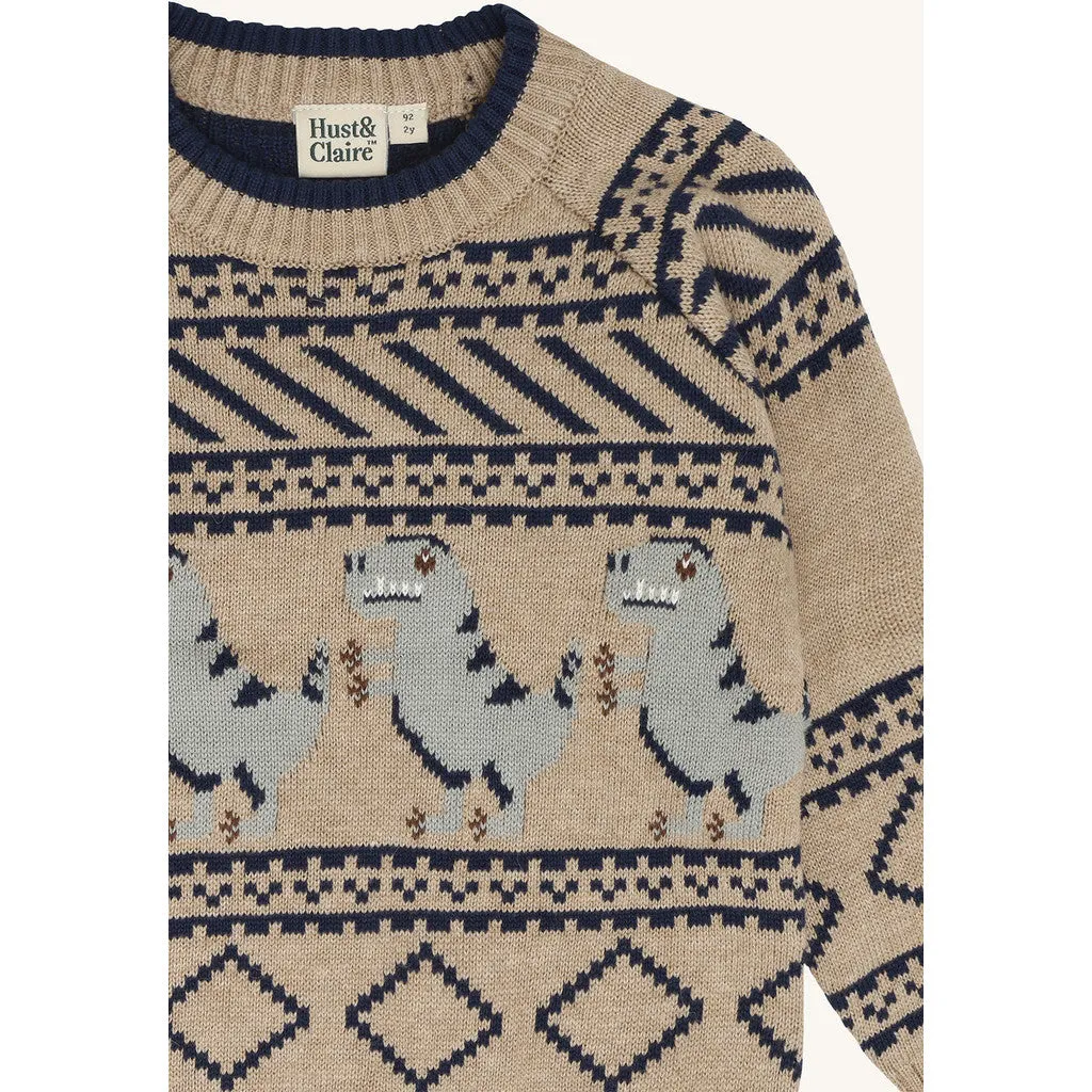 Hust & Claire Pelle Dino pullover Biscuit økologisk
