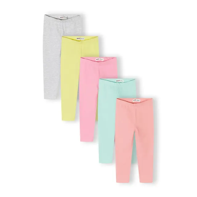 Minoti 44824 leggings til piger 5-pak pastel bomuld