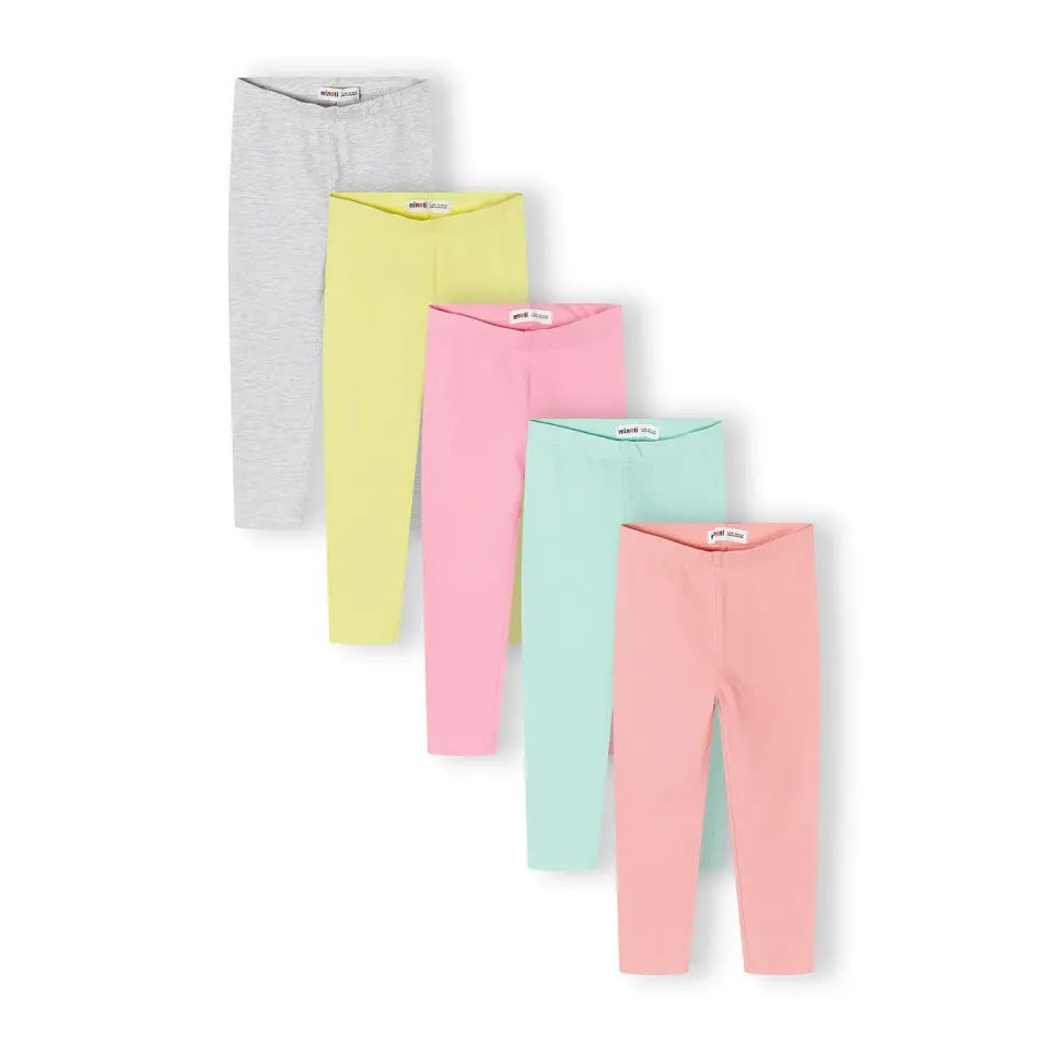 Minoti 44824 leggings til piger 5-pak pastel bomuld