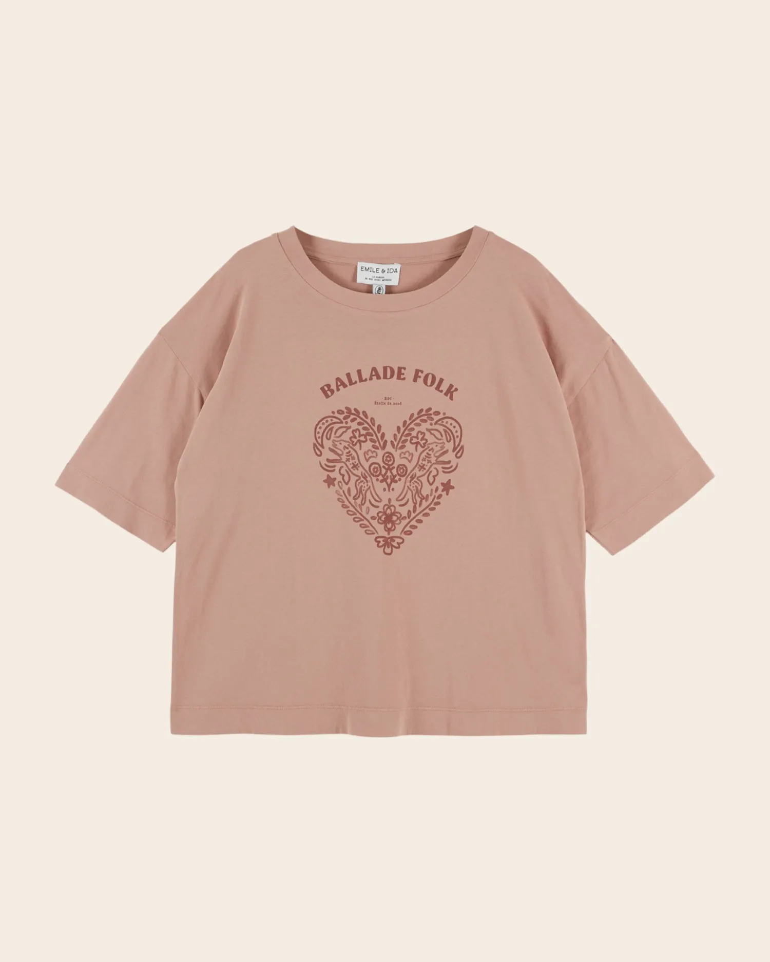 Emile et Ida Ballade Folk t-shirt oversize rosa
