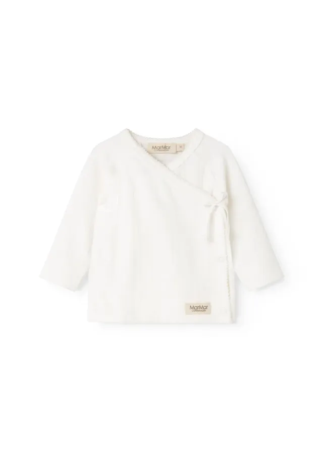 MarMar Tut Wrap LS bluse Gentle White slå-om