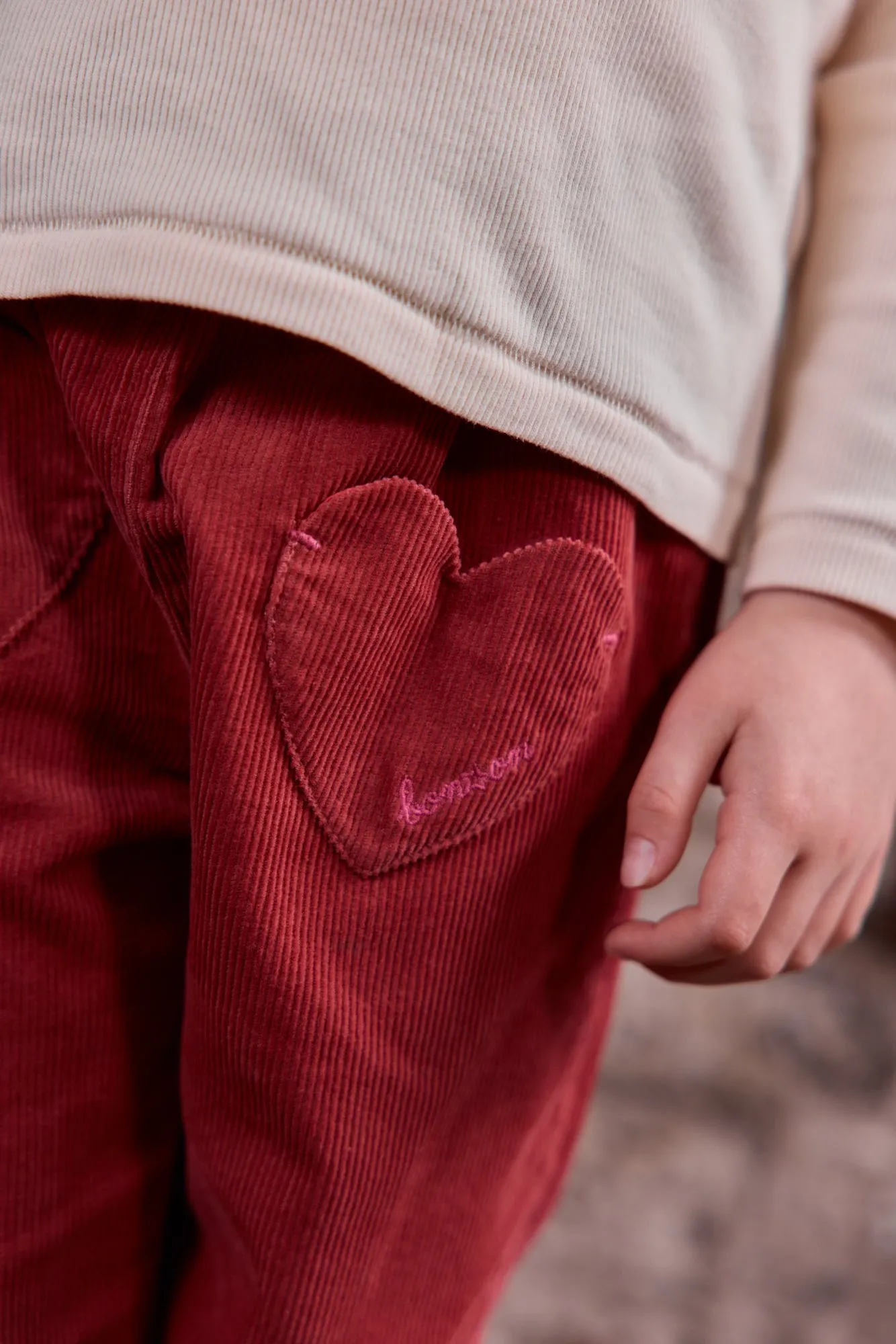 Bonton Duck bukser rosa velour 2A