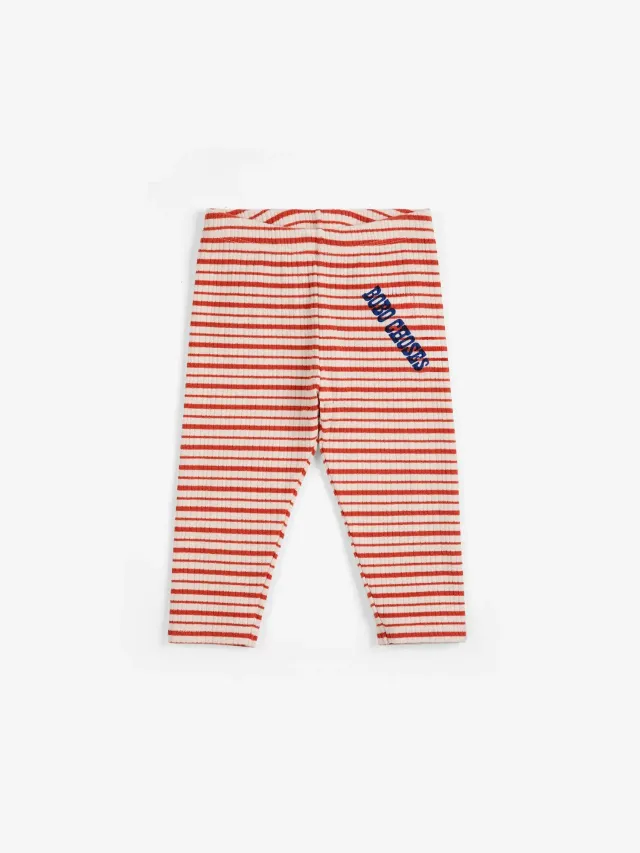 Bobo Choses Pop stripes leggings offwhite bomuld