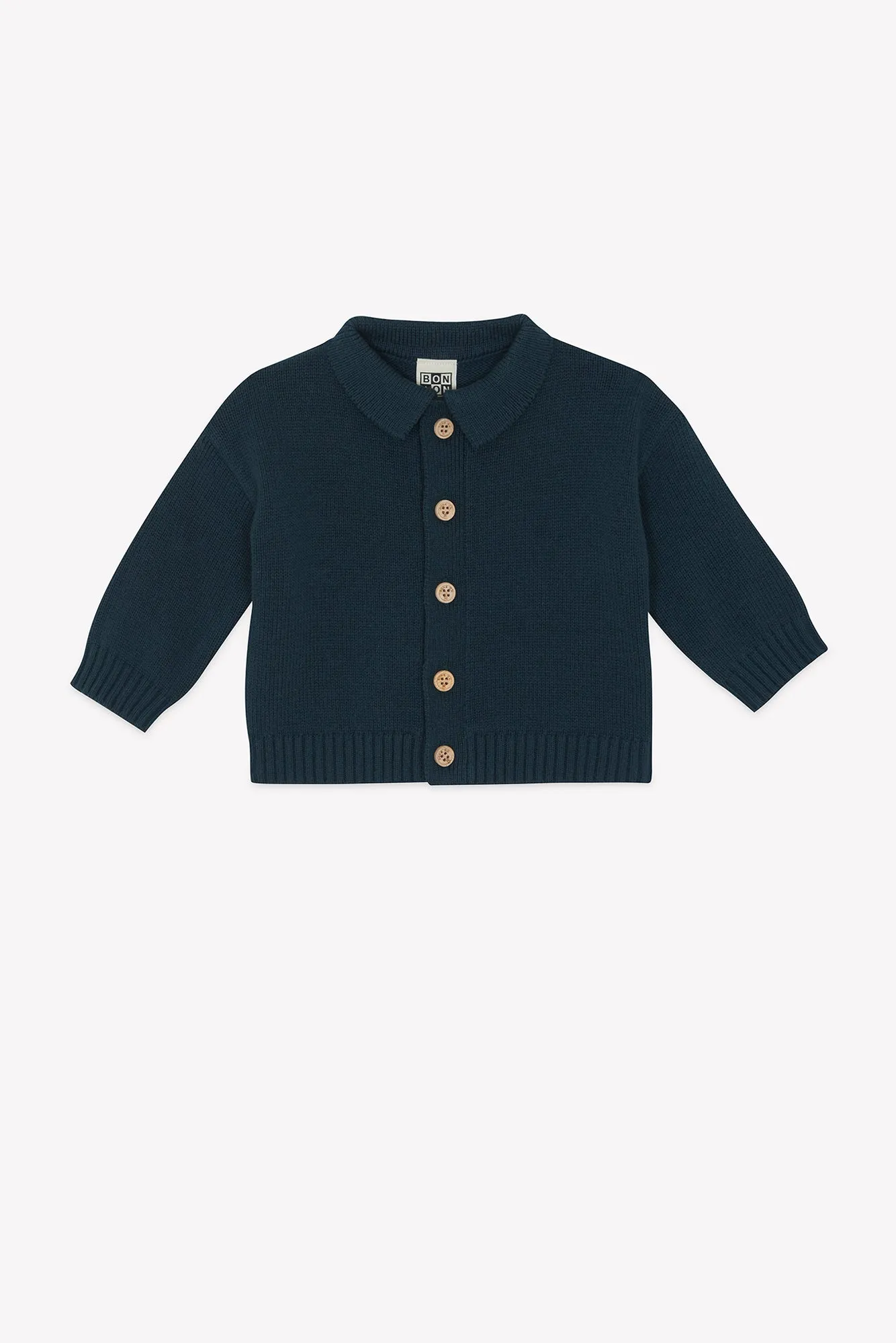 Bonton Lucien Blue Lake cardigan i bomuld