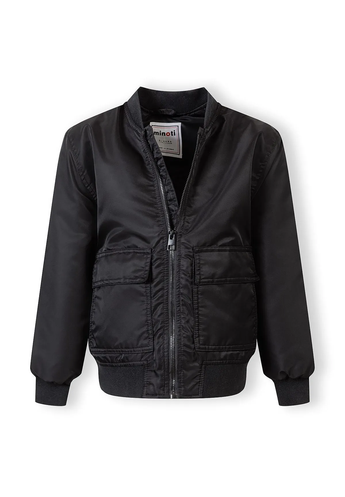 Minoti bomberjakke drenge sort let foret nylon