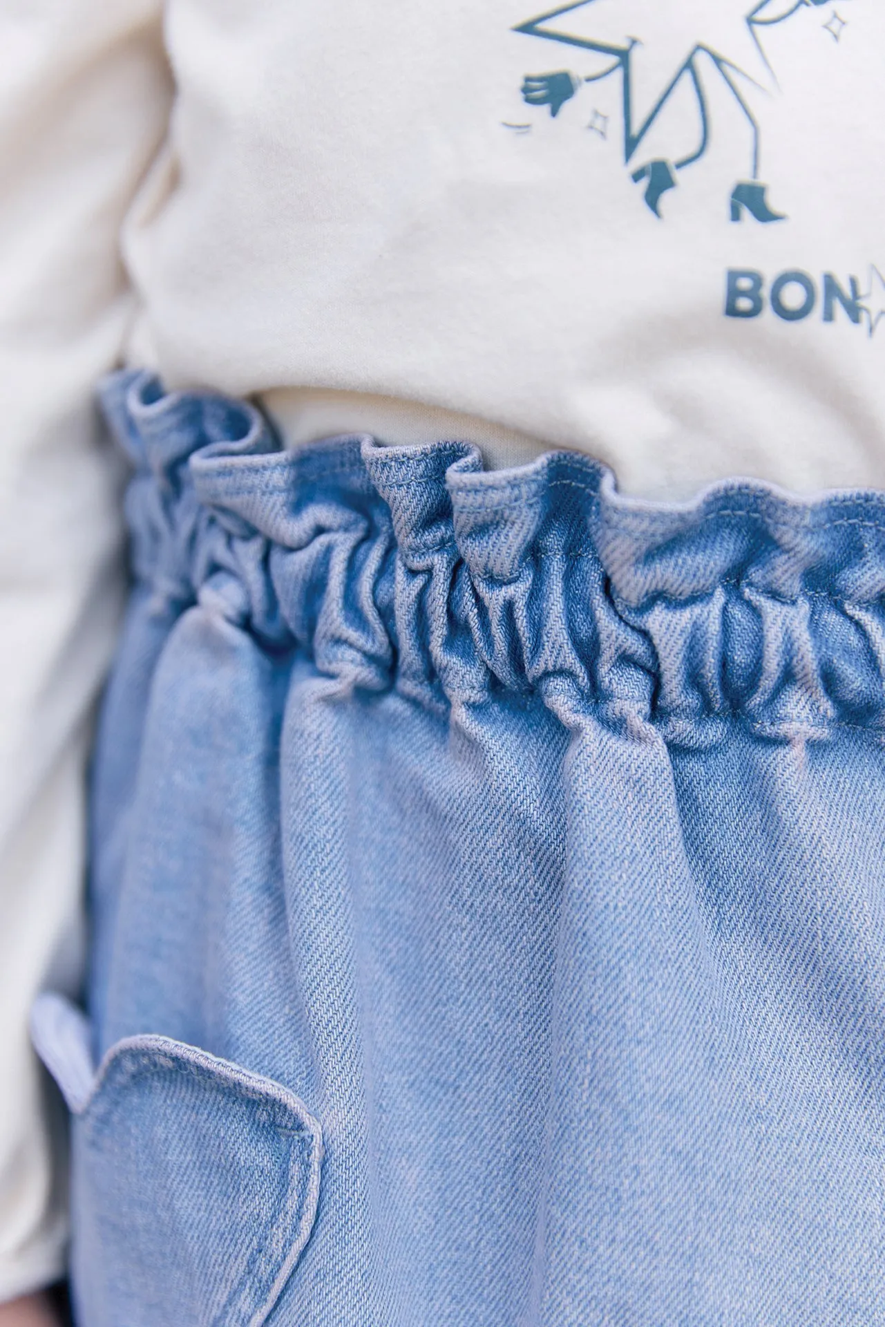 Bonton Douchka nederdel bleget denim hjerter