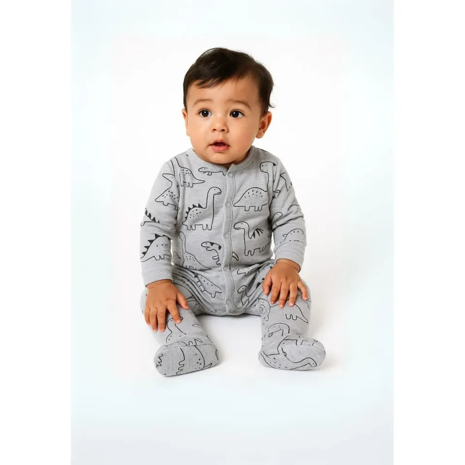Minoti 42004 natdragt 2-pak grå dino baby