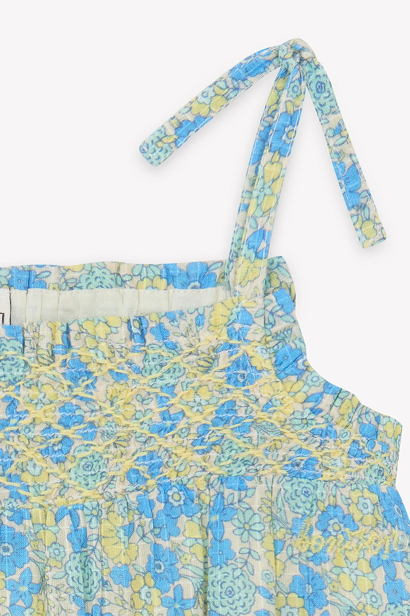 Bonton Calina Fleur Vintage Bleu buksedragt blå blomstret