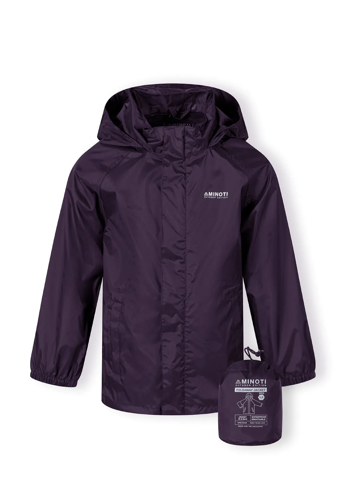 Minoti 43107 regnjakke lilla foldbar piger