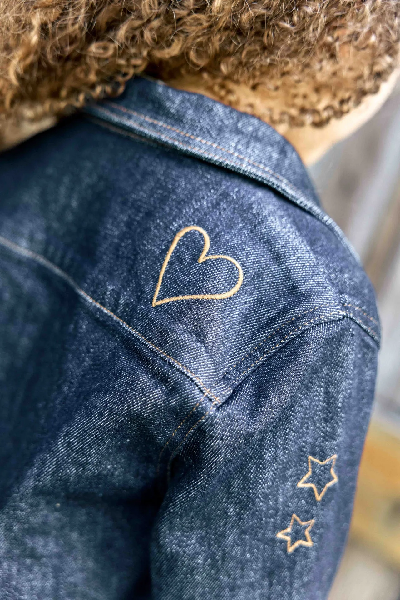 Bonton Ermana Denim Brut jakke broderi