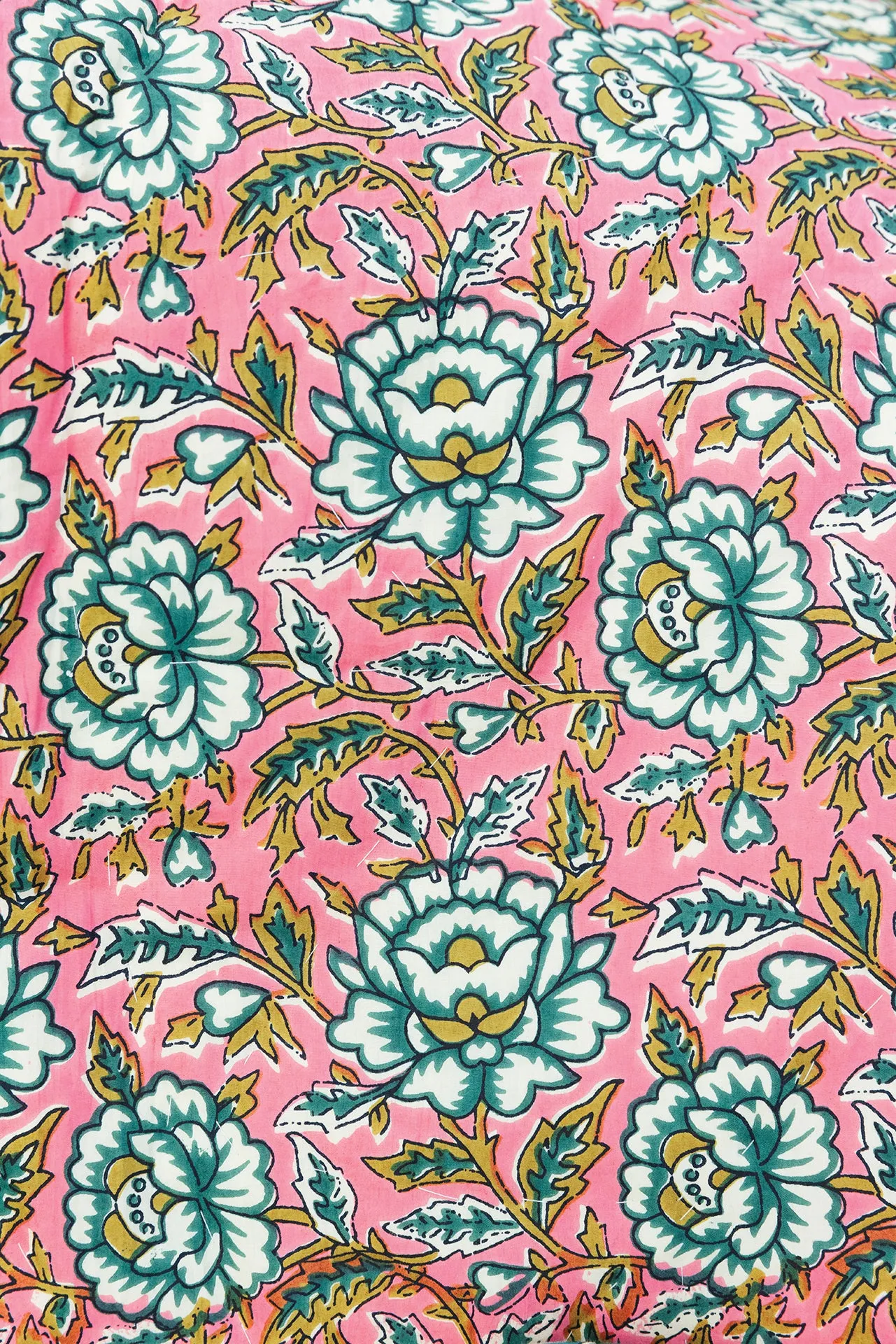 Bonton plaid quiltet tæppe rosa blomstret 186x140 cm