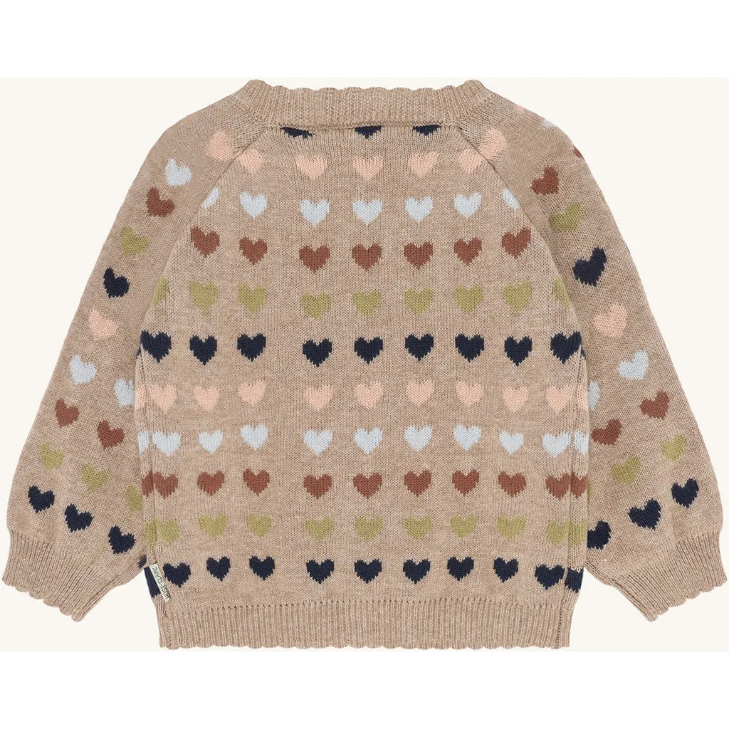 Hust & Claire HCCilja cardigan Biscuit hjerte