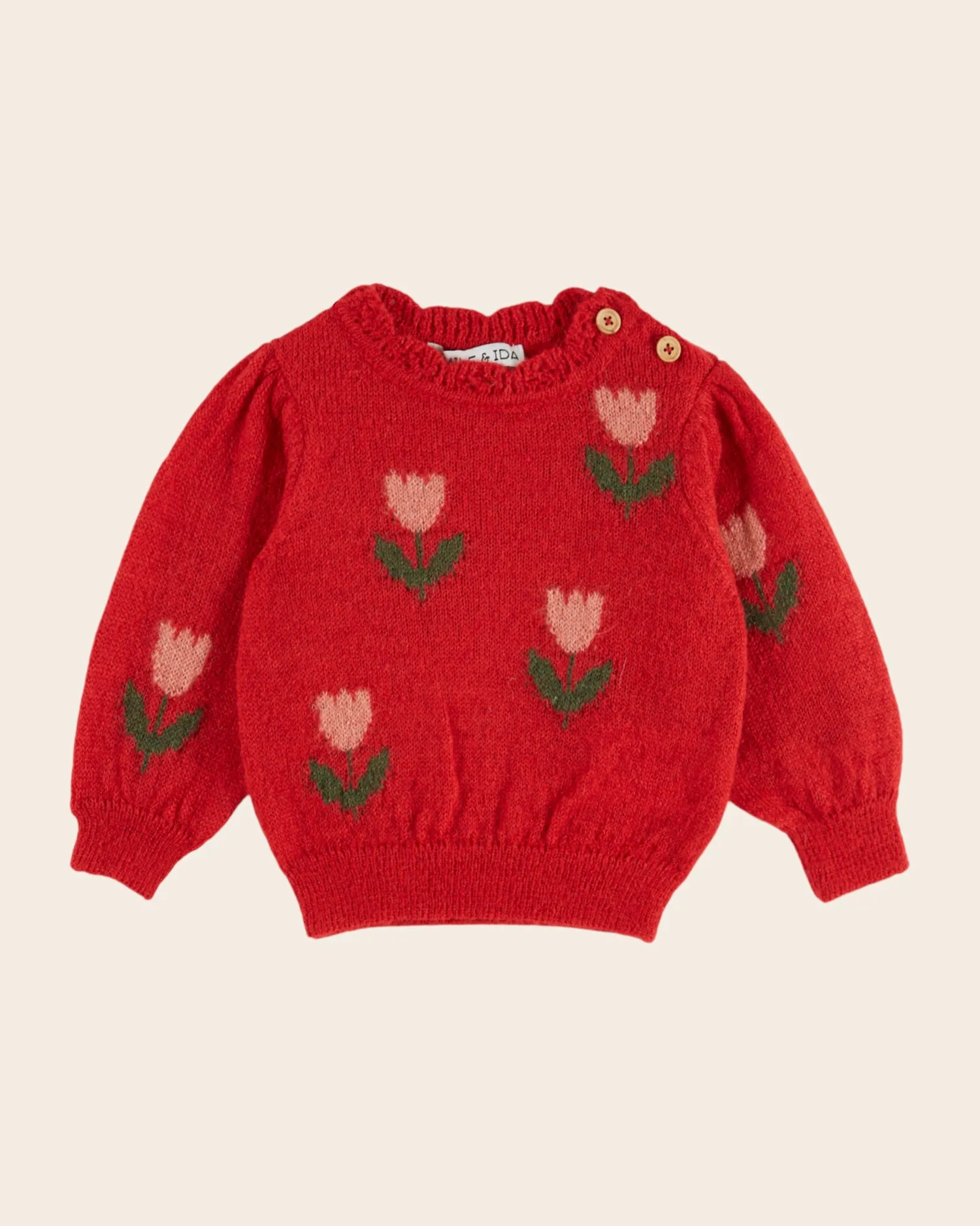 Emile et Ida Tulipe strik rød mohair 03M