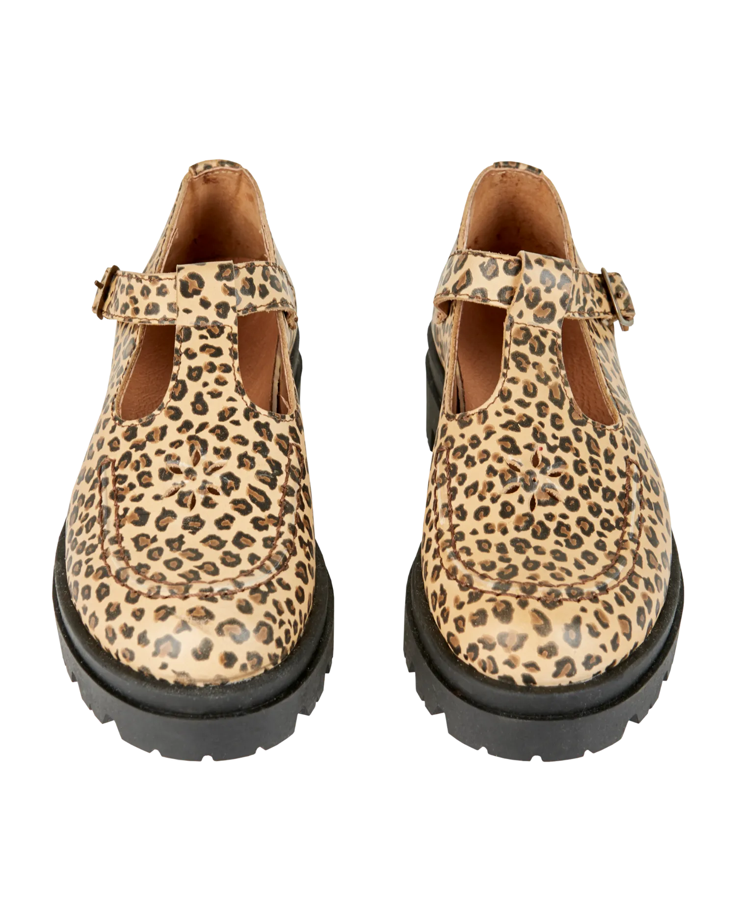 Emile et Ida Mocassin spændesko læder beige leopard