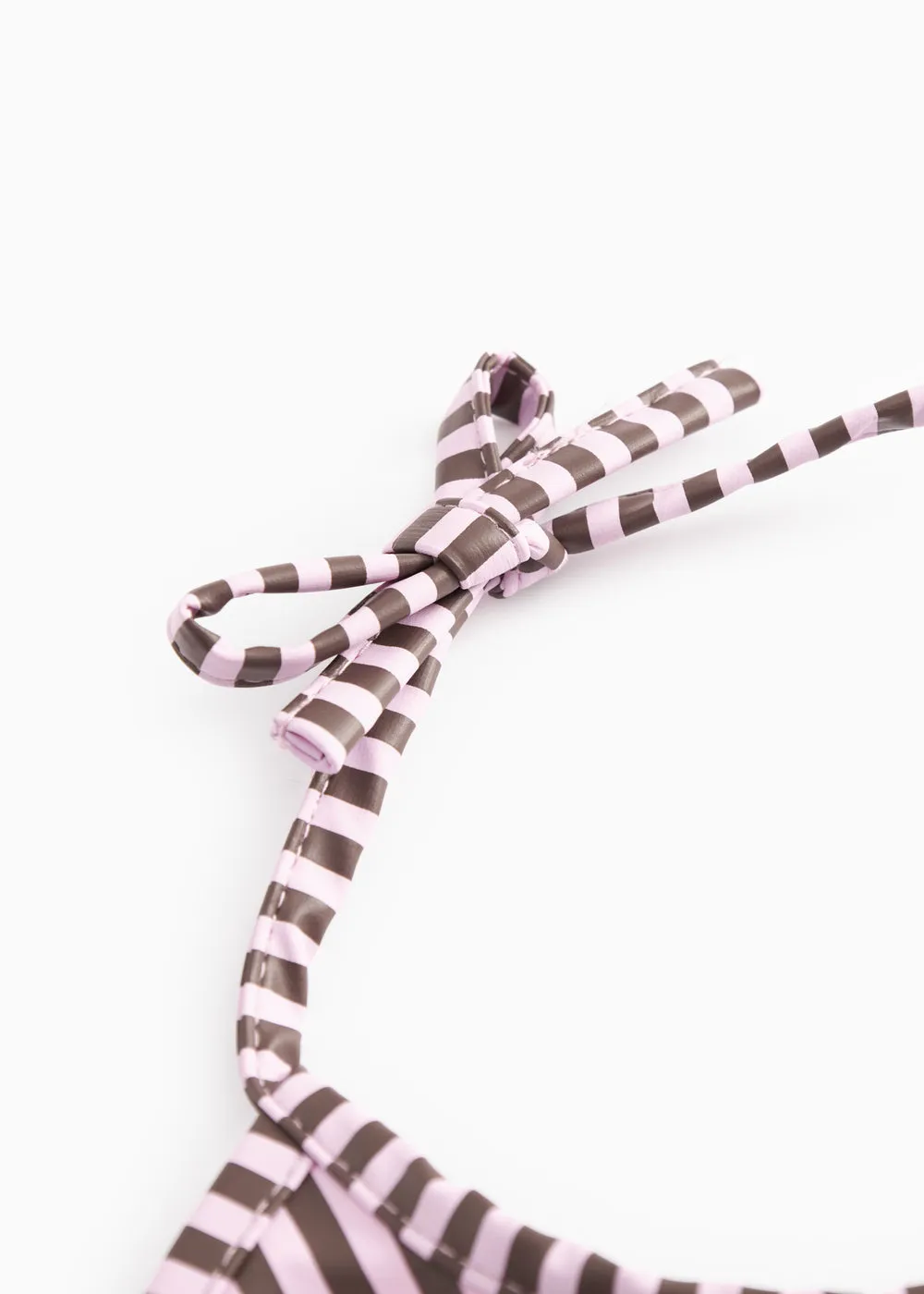 MarMar Bib Long hagesmæk Pink Brown Stripes PU