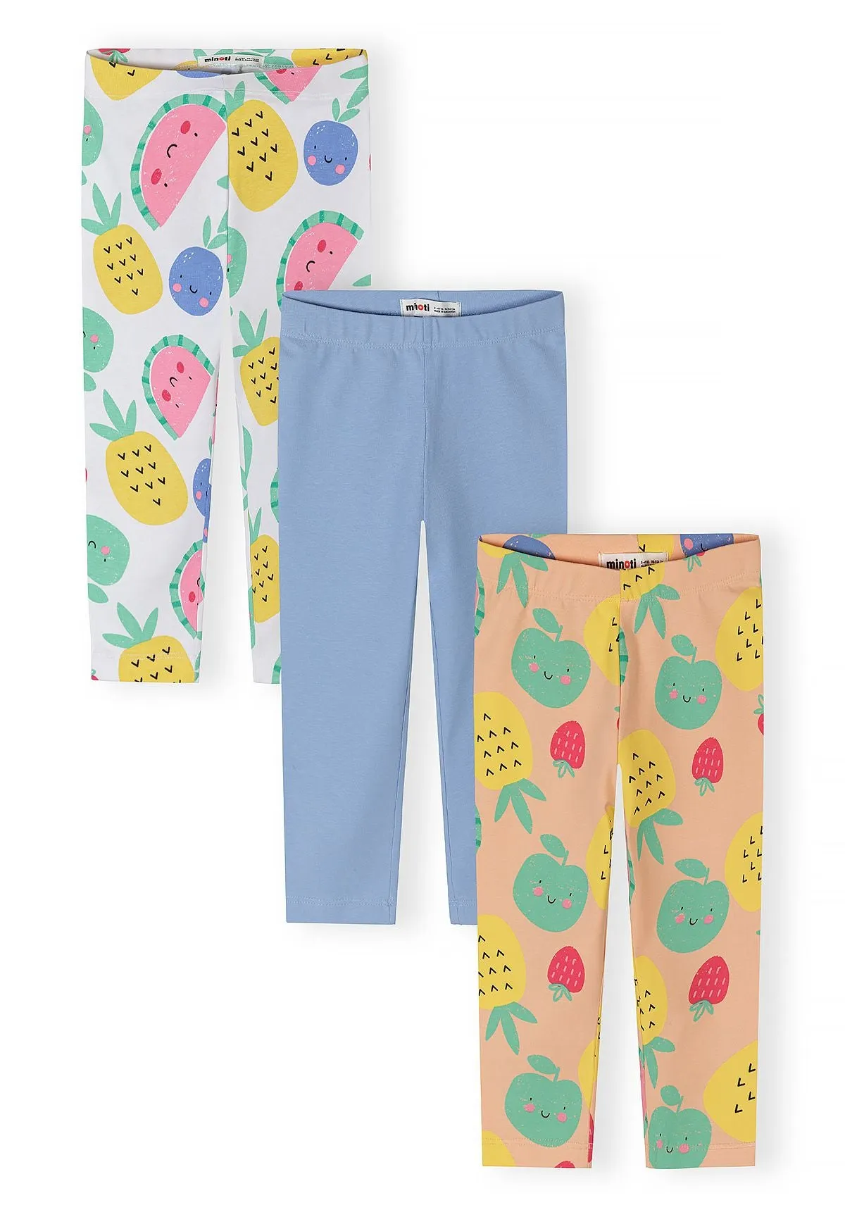 Minoti 44826 capri leggings 3-pak blå frugt baby