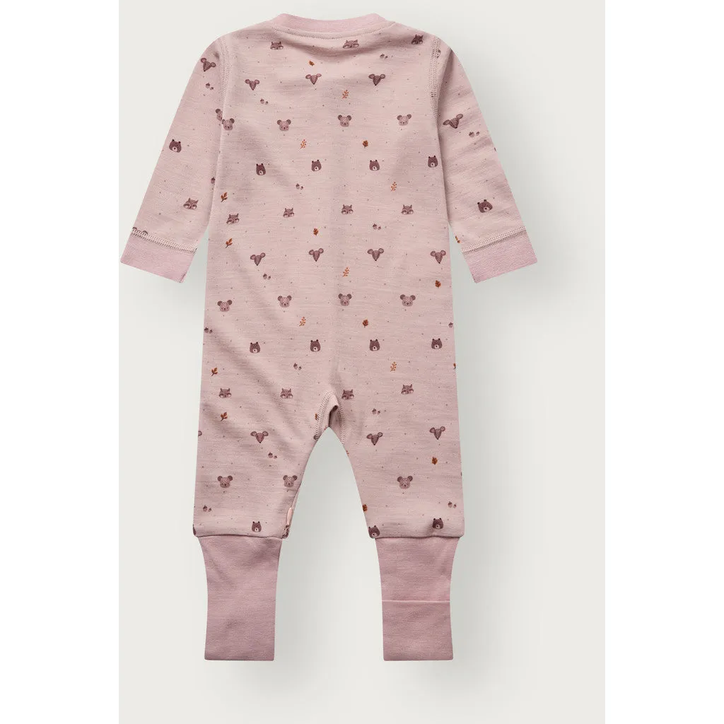 Hust & Claire Manu Forest natdragt Dusty Rose uld bambus