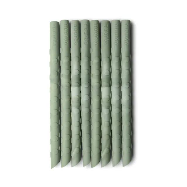 nuuroo Ada silikone sugerør 8 stk Light green mix