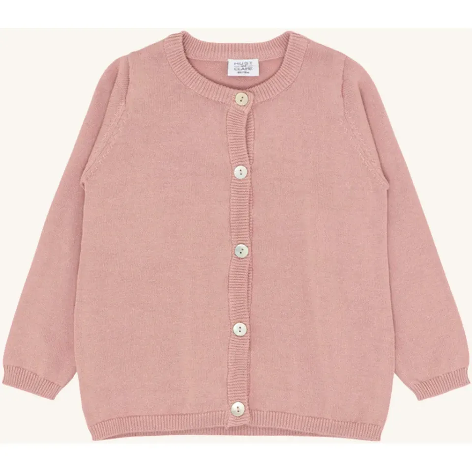 Hust & Claire Cara cardigan Dusty Rose økologisk bomuld