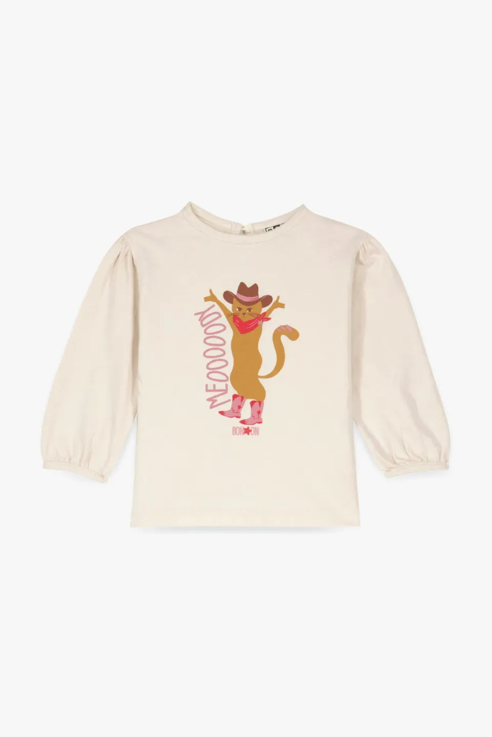 Bonton Titty T-shirt beige kat bomuld