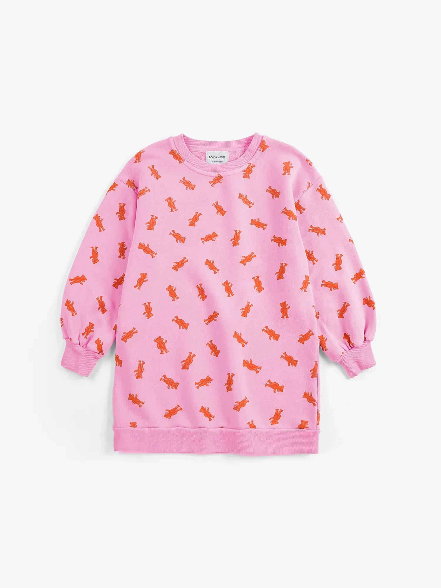 Bobo Choses Softpaw Monster sweatshirt kjole lyserød 2-3Y