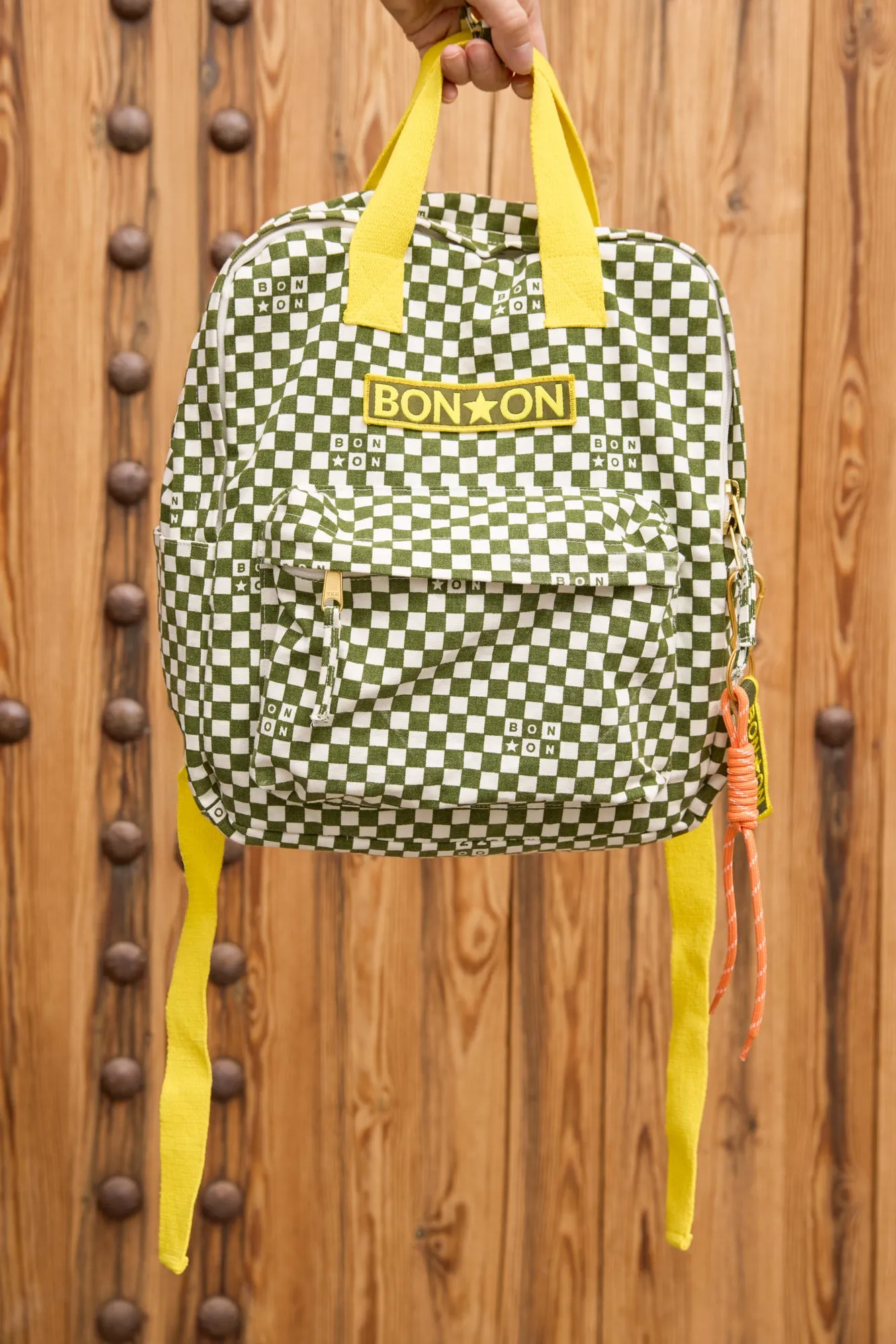 Bonton Damier Vert rygsæk grønternet bomuld