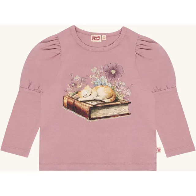Hust & Claire HCAlma Book Cat langærmet T-shirt Heather bomuld