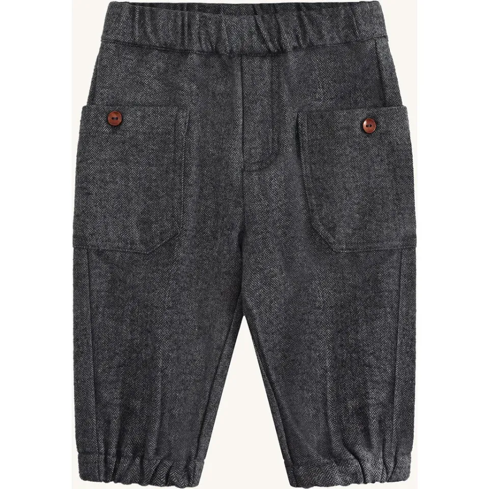Hust & Claire Tue Herringbone Bukser Grey Blend