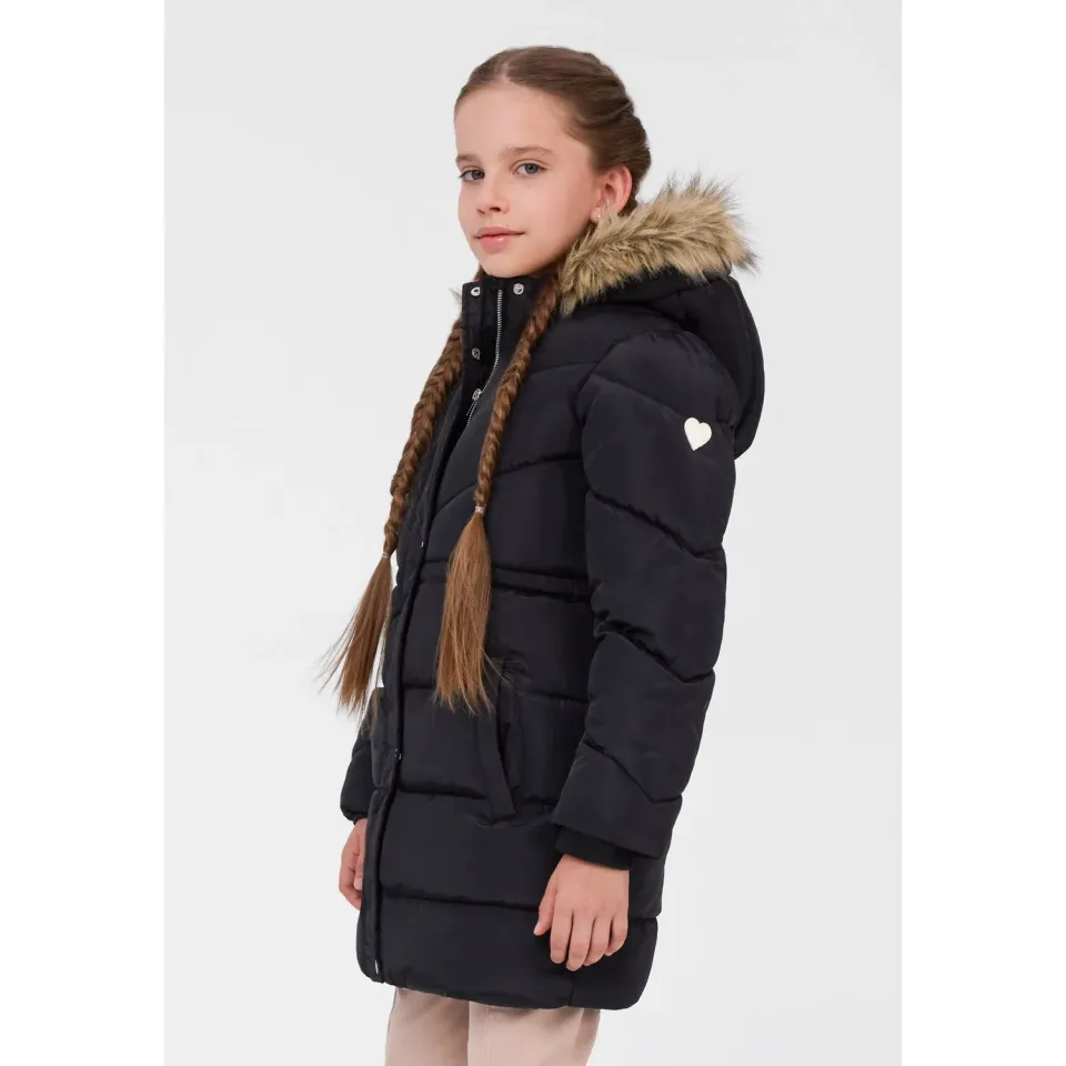 Minoti 45299 parka vinterjakke sort foret