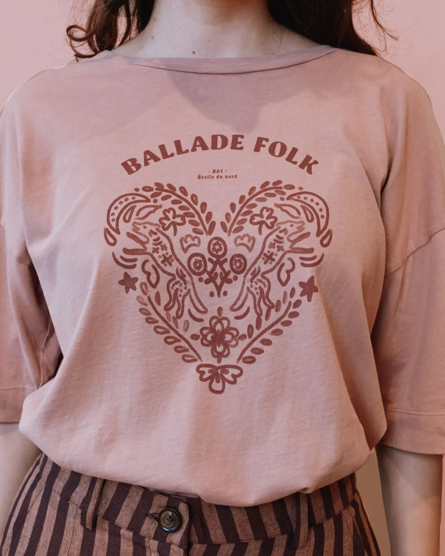 Emile et Ida Ballade Folk t-shirt oversize rosa