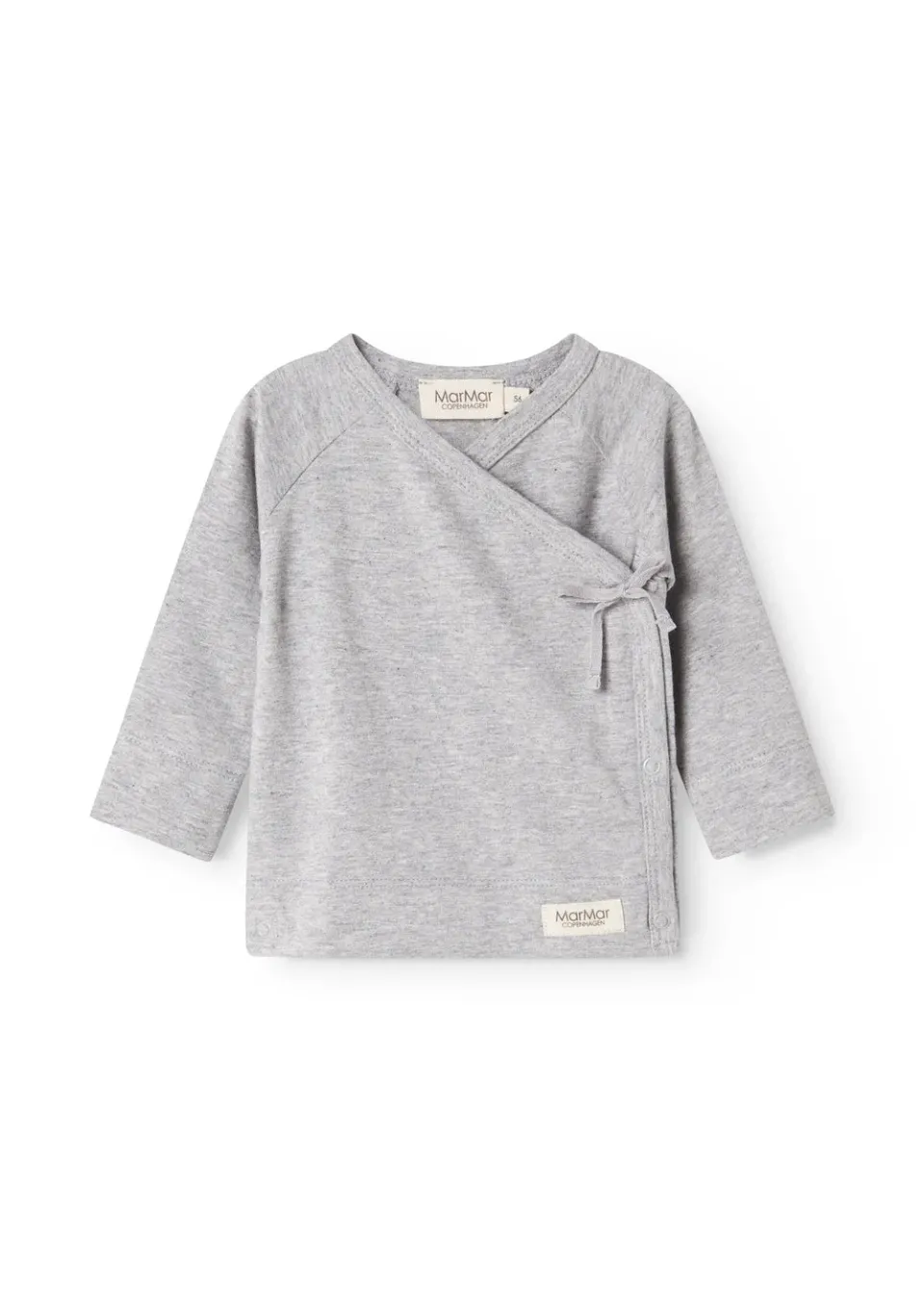 MarMar Tut Wrap LS bluse Light Grey Melange slå-om