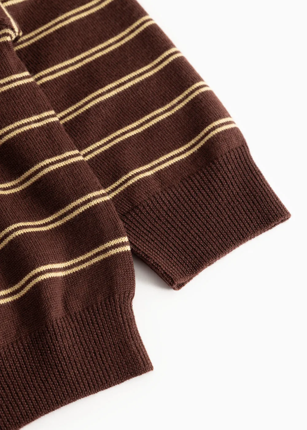 MarMar Teno Polo strikpolo Dark Wheat Stripe stribet