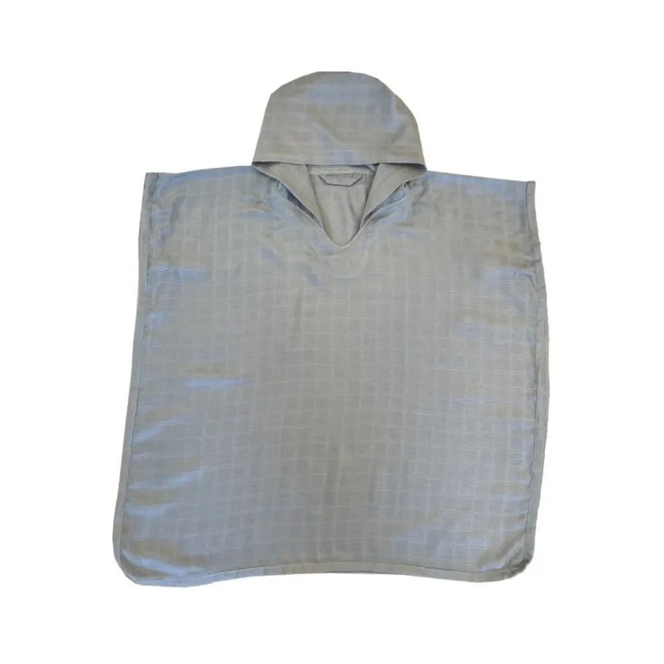 nuuroo Petu Petu Mason muslin poncho Dusty blue bambus