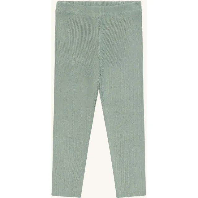Hust & Claire Lui Knit Rib leggings Forest Fog bambus